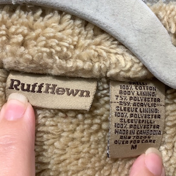 RuffHewn well worn fleece lined jean jacket size Medium - Picture 2 of 11